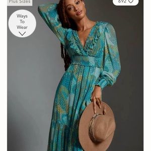 Anthropologie V Neck maxi Dress